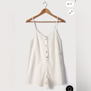 White Button-Up Romper